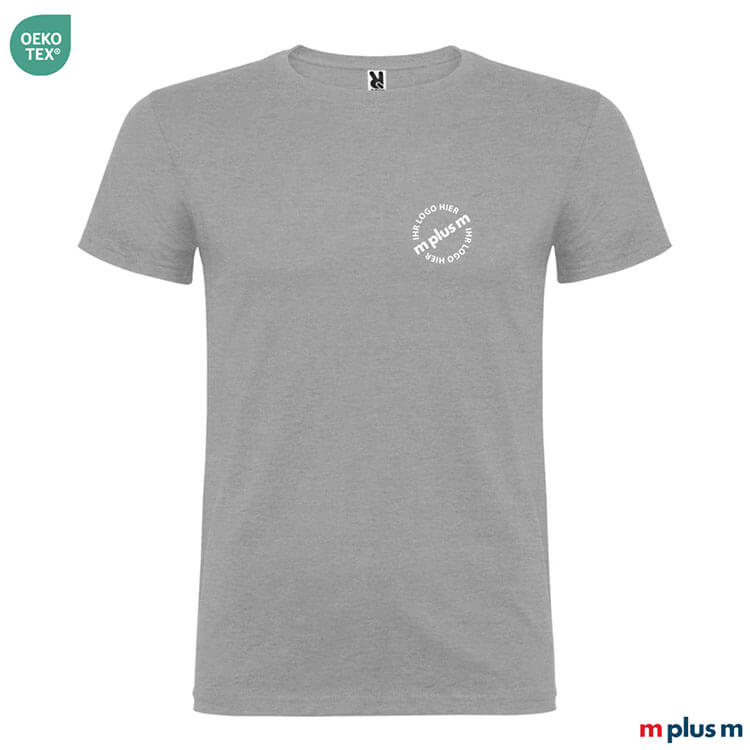 Roly Kurzarmshirt in Grau – OEKO-TEX® Baumwolle, perfekt für Logo-Druck, EXPRESS möglich