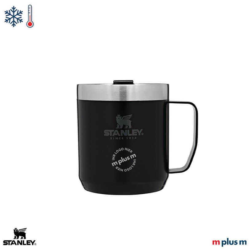 Edelstahltasse Stanley Legendary Camp Mug 350ml in Schwarz - mit Logo bedrucken als hochwertiges Mitarbeitergeschenk