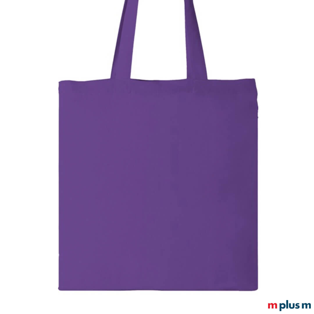 Lila Baumwolltasche personalisieren