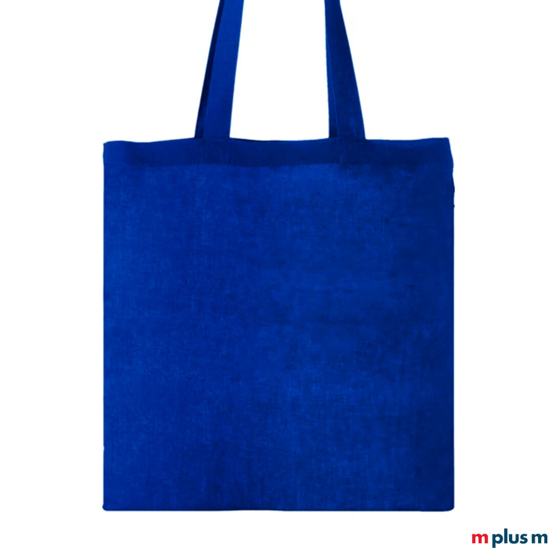 Blauen Jutebeutel bedrucken