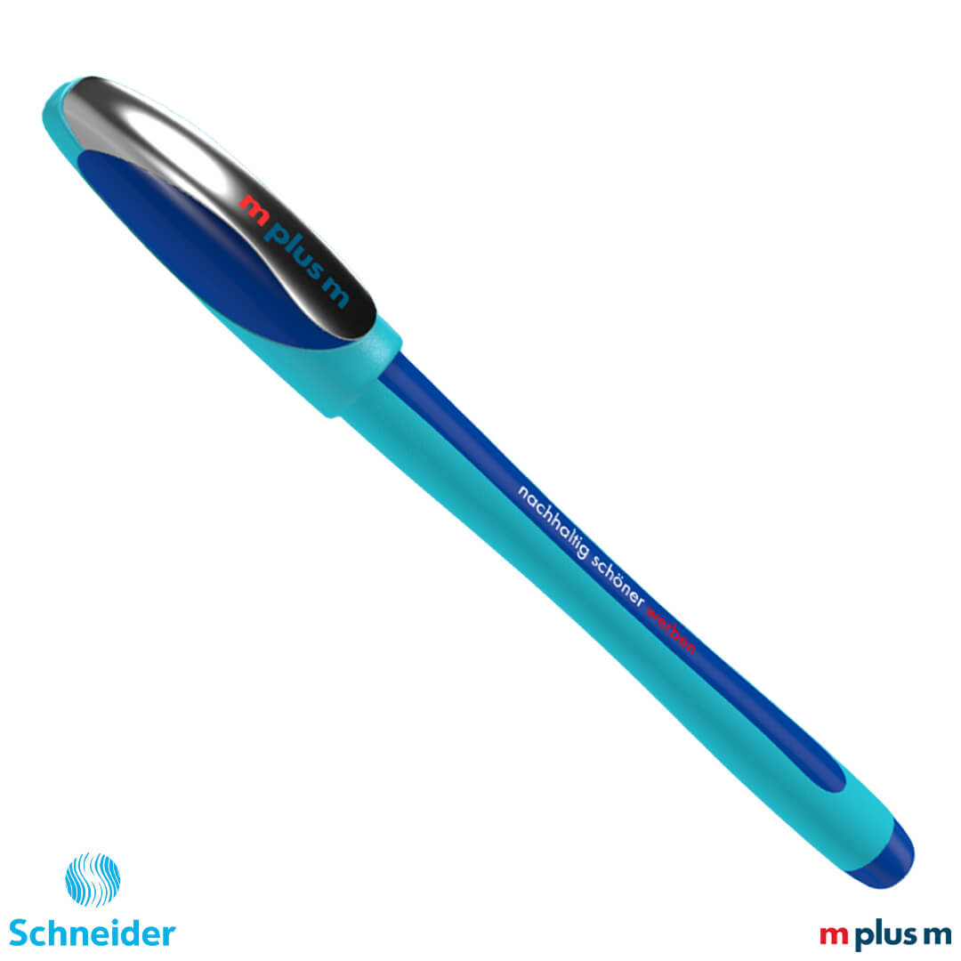 Blauer Schneider Memo XB Kugelschreiber mit Viscoglide®-Technologie für außergewöhnlich weiches Schreiben, funktional und hochwertig mit Logo bedrucken