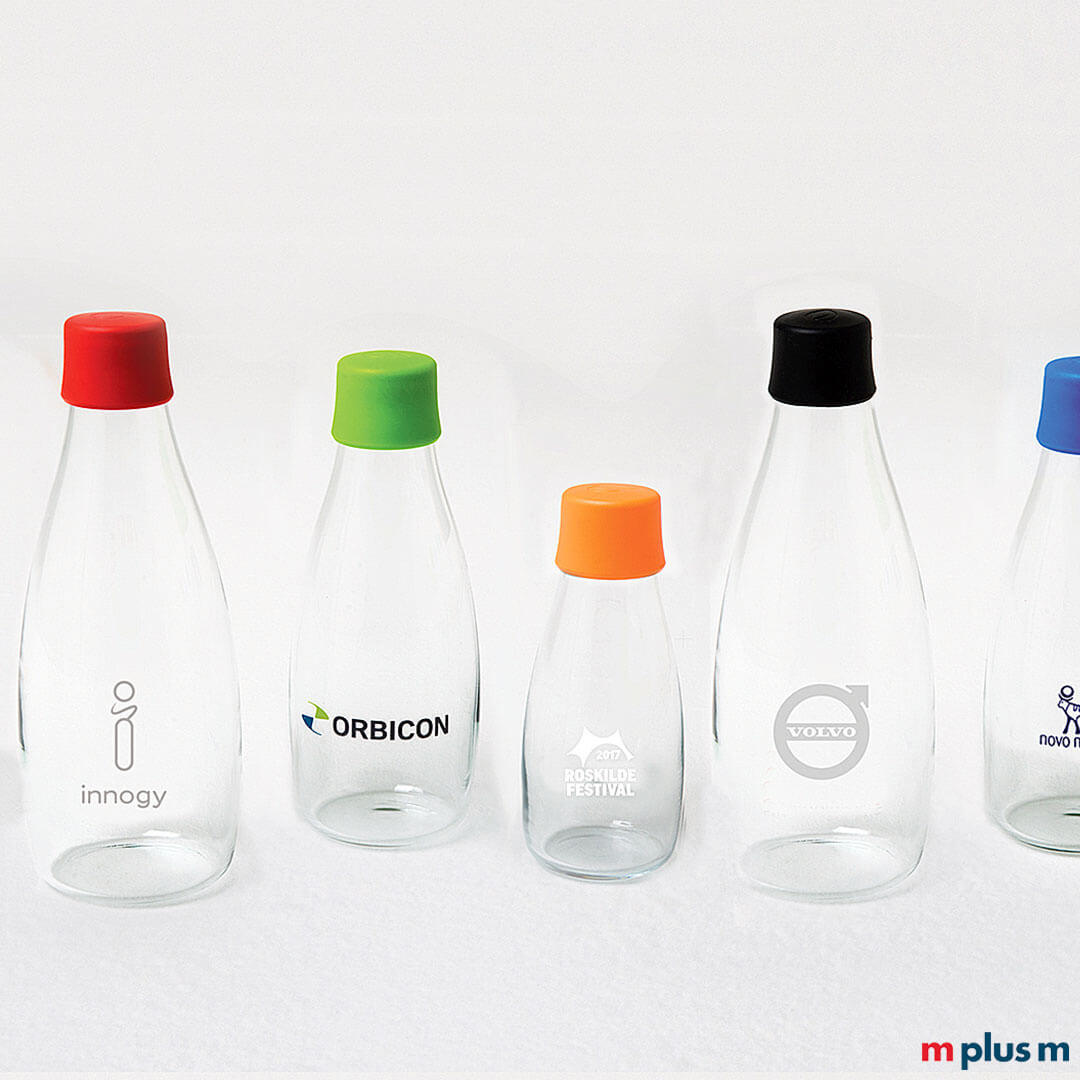 Retap Flasche mit Beispieldruck für Logo Druck