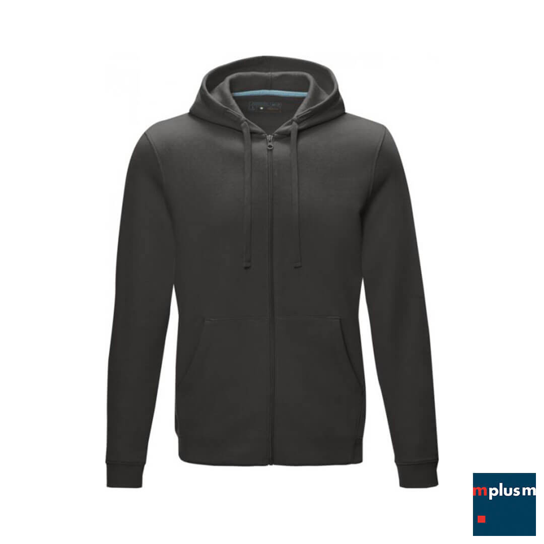 Grauer Hoodie mit Kapuze und Reißverschluss