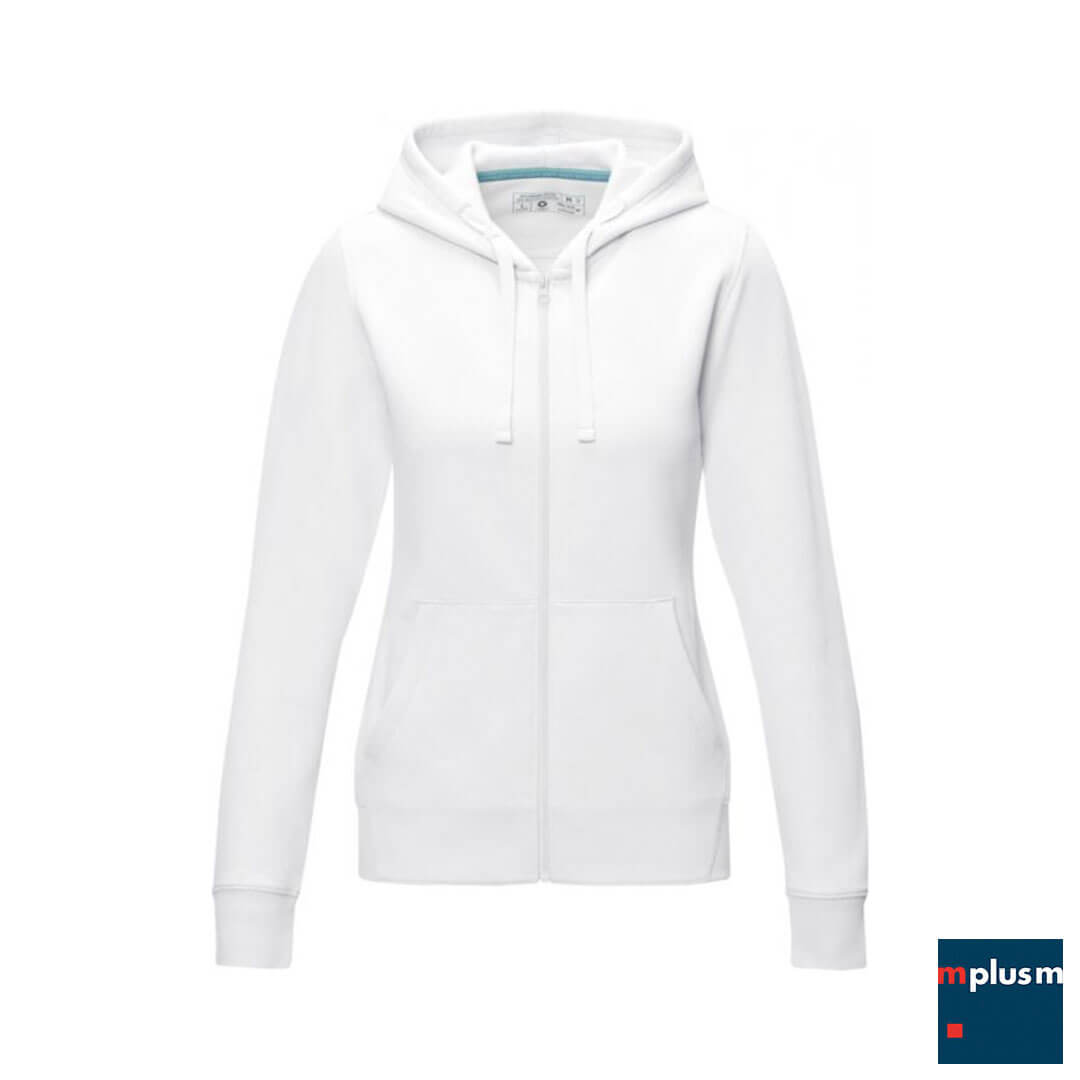 Weiße Sweatjacke mit Kapuze 