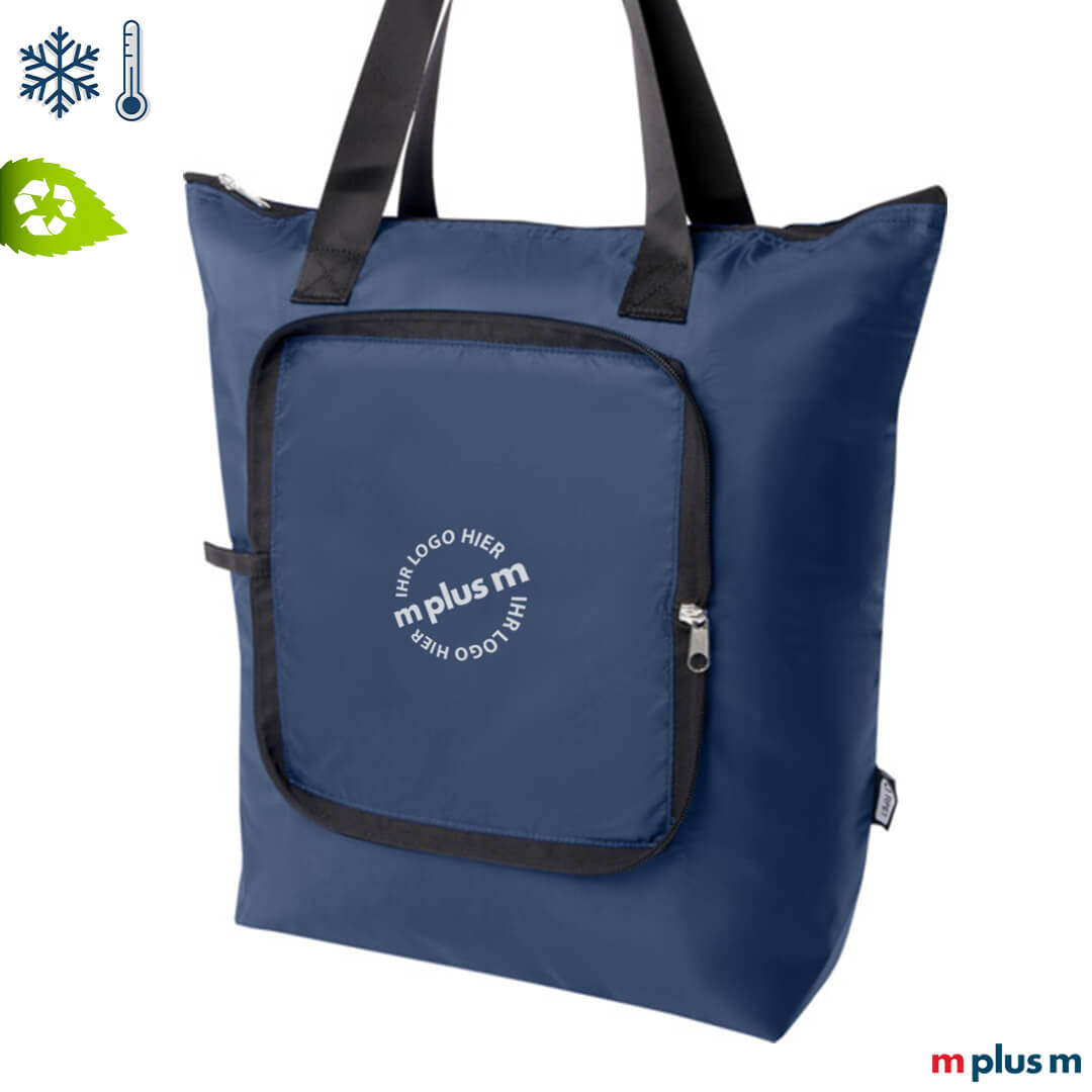 Recycling Kühltasche Dunkelblau preiswert mit Logo bedrucken lassen