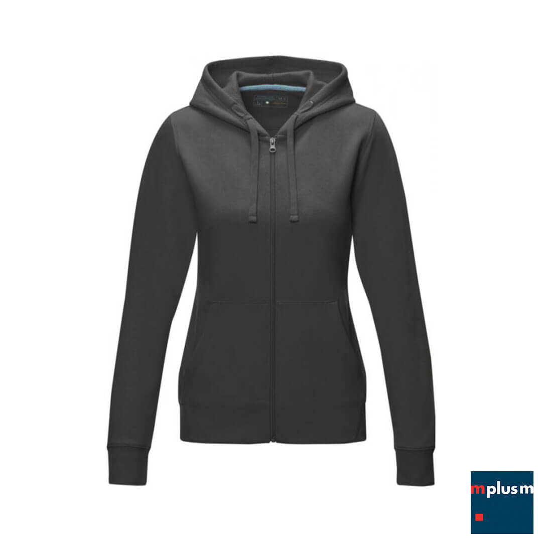 Graue Sweatjacke als Werbeartikel individualisieren