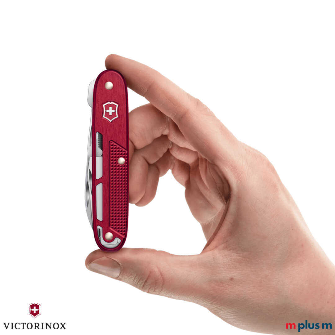 Onefold Alox Taschenmesser in Rot mit strukturierten Alox-Schalen und präzise verarbeiteter Swiss Made Klinge