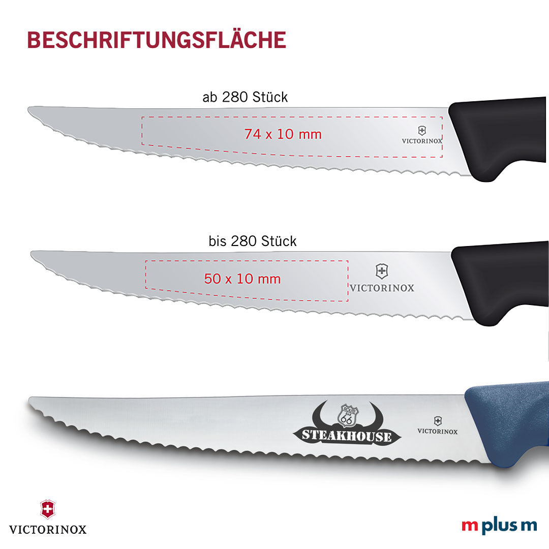 Logo Gravur auf Victorinox Pizza- und Steakmesser