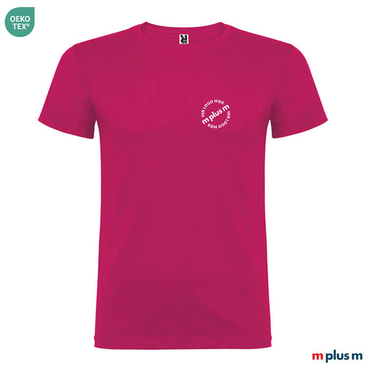 Magenta Roly T-Shirt – OEKO-TEX®, mit Logo bedrucken lassen, preiswert und EXPRESS Versand