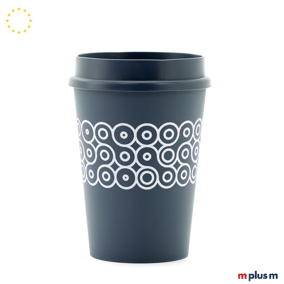 Blauer Coffee To Go Becher Coffee Shop Uno M mit 1c Druck