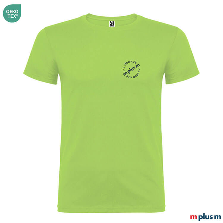 T-Shirt in der Farbe Lime – OEKO-TEX®, mit Logo bedrucken, EXPRESS Versand möglich