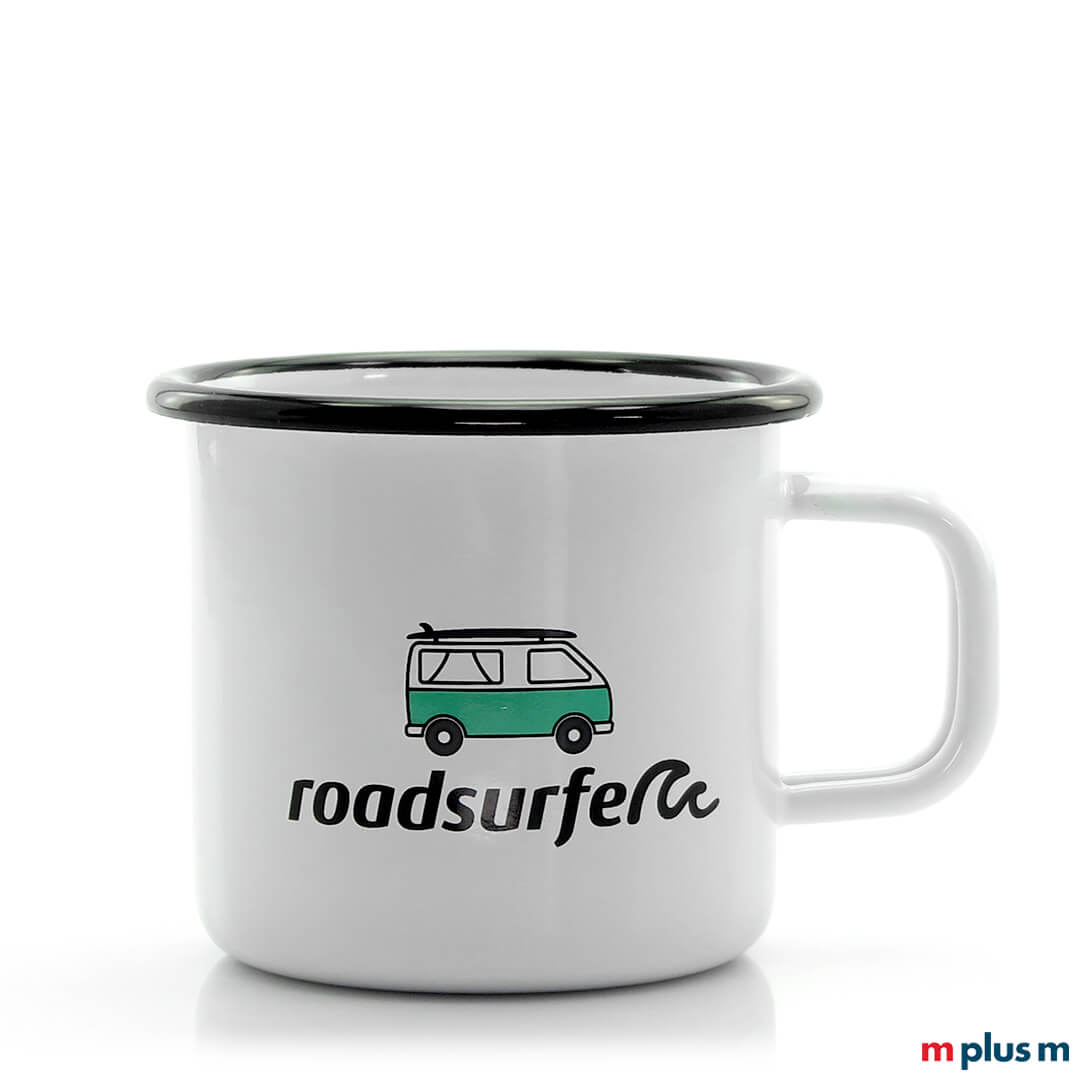 Emaille Tasse Pax mit 2c Druck