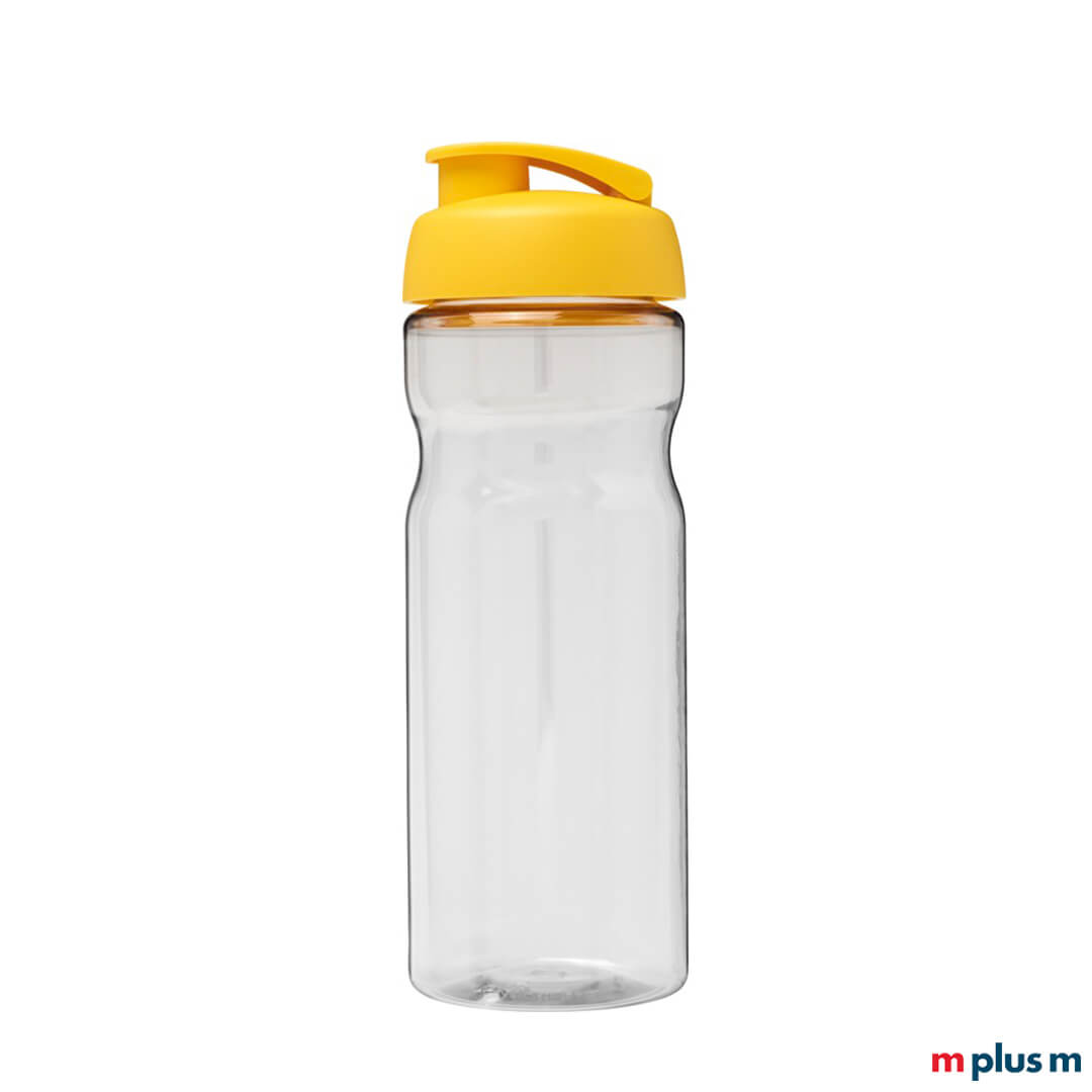 Gelbe Sportflasche als nachhaltiges Werbegeschenk individualisieren